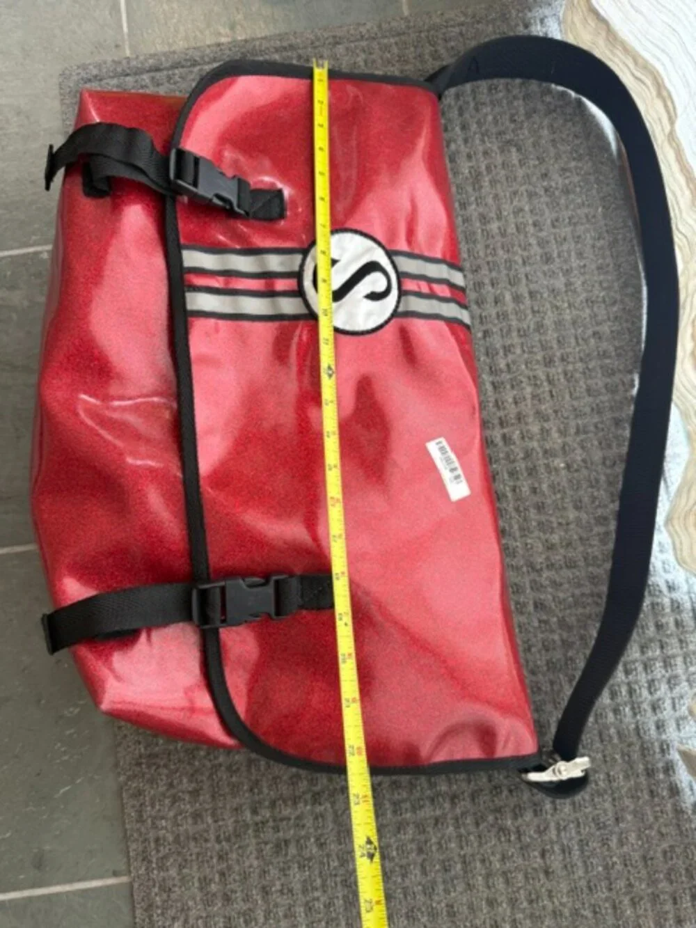 Vintage Chrome x Schwinn Red Glitter Messenger Bag USA Bike Courier Rare